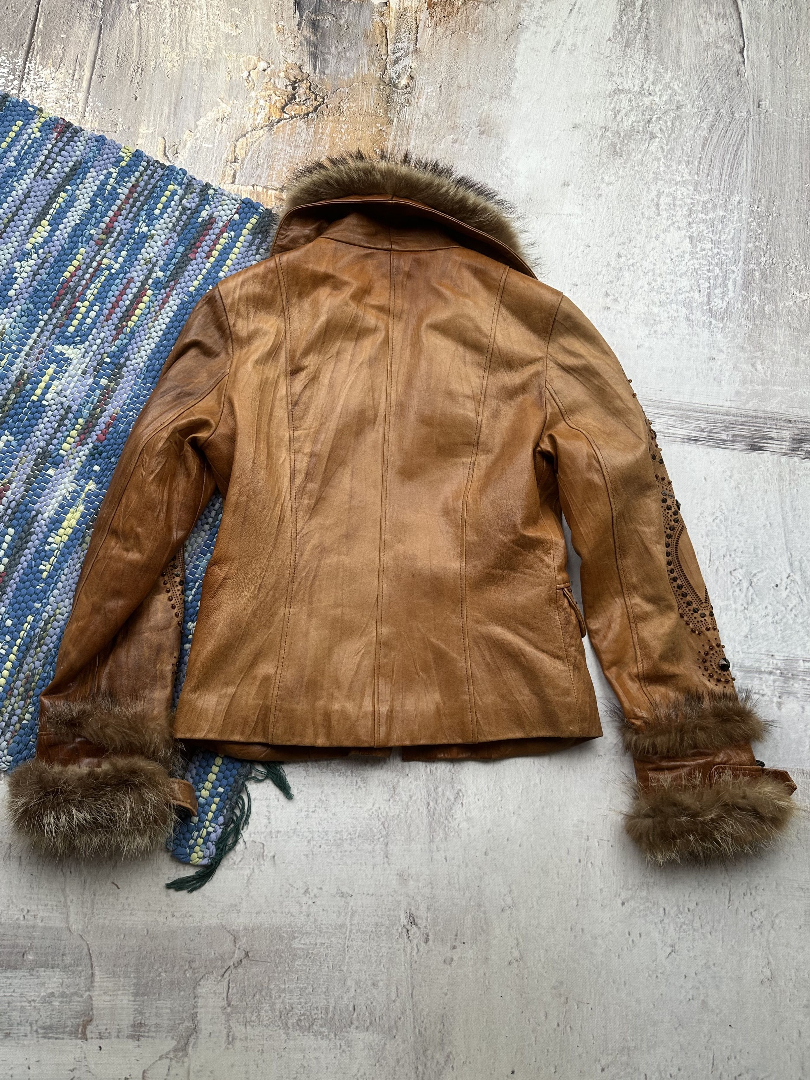 Vintage Vintage Leather and Real Fur Coat A208D15(539) Size M / US 6-8 / IT 42-44 - 7 Thumbnail