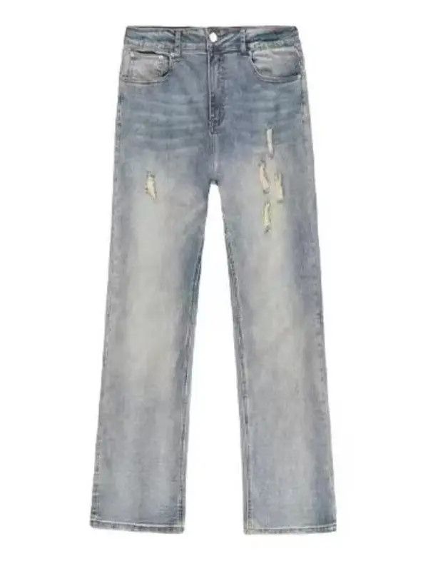 Japanese Brand × Jean Retro loose straight leg ripped jeans Size US 32 / EU 48 - 5 Thumbnail