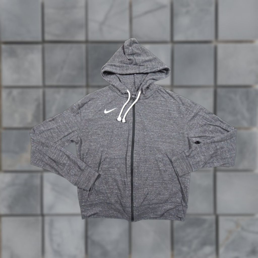 Nike Nike Hoodie Womens Small Gray Lightweight Full Zip Gym Vintage-Style Logo Sweatshirt, Regular Fit, Cotton-Poly, S Size S / US 4 / IT 40 - 1 Thumbnail