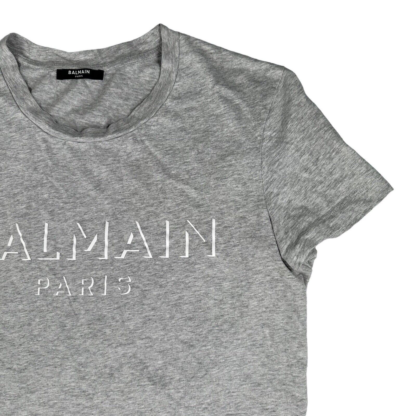 Balmain Balmain Size M T-Shirt Grey 3D Illusion Block Logo Tee Size US M / EU 48-50 / 2 - 7 Thumbnail