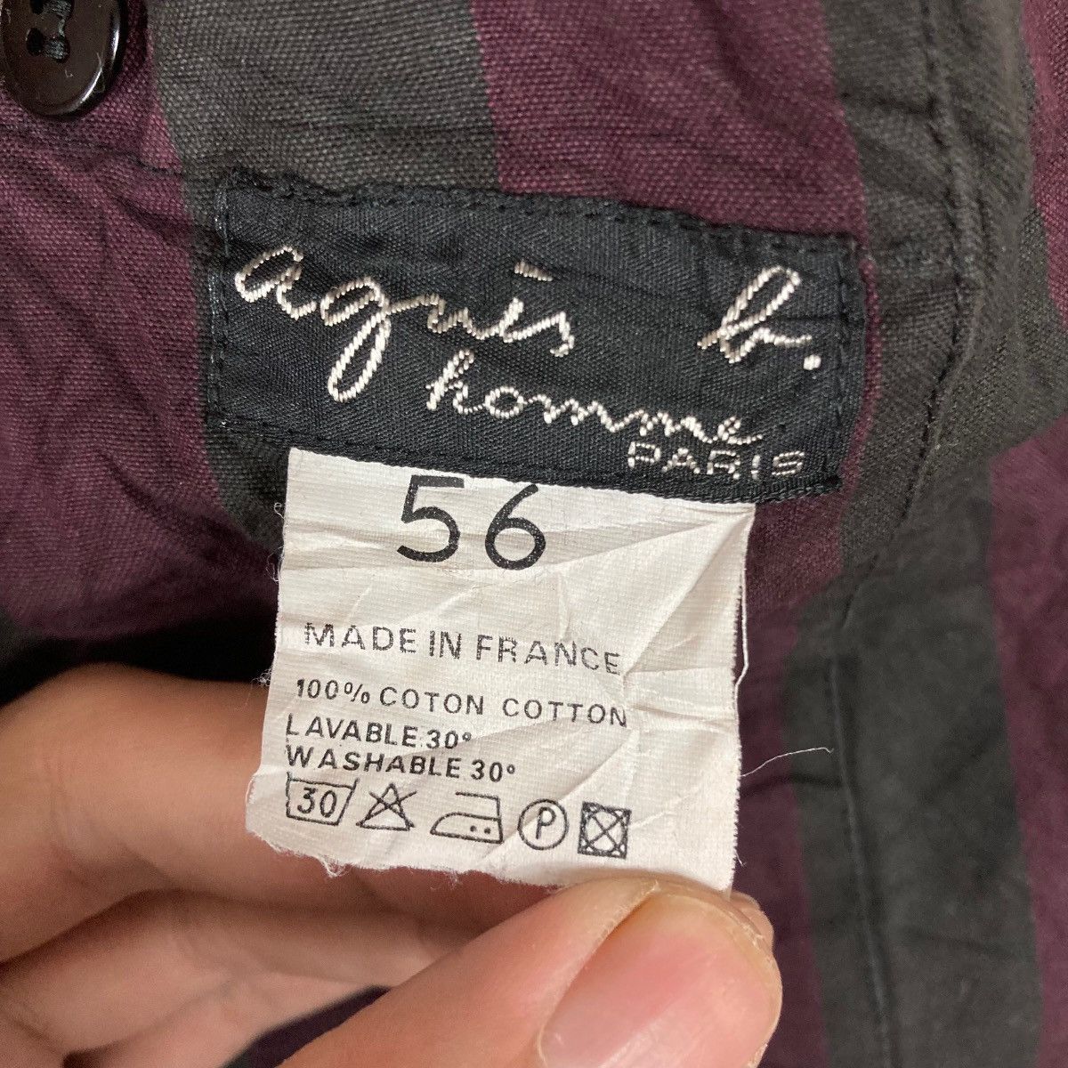 agnes b. Vintage Agnes B Homme Paris Checkered Design Flat Button Size US L / EU 52-54 / 3 - 6 Thumbnail