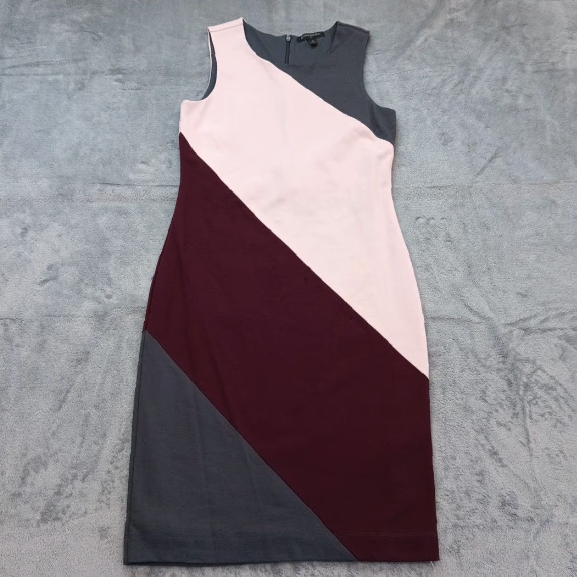 Banana Republic Banana Republic Sheath Dress Midi Pink Gray Sleeveless Round Neck Zip Lined 4 Women Regular Vintage No Size S / US 4 / IT 40 - 2 Thumbnail