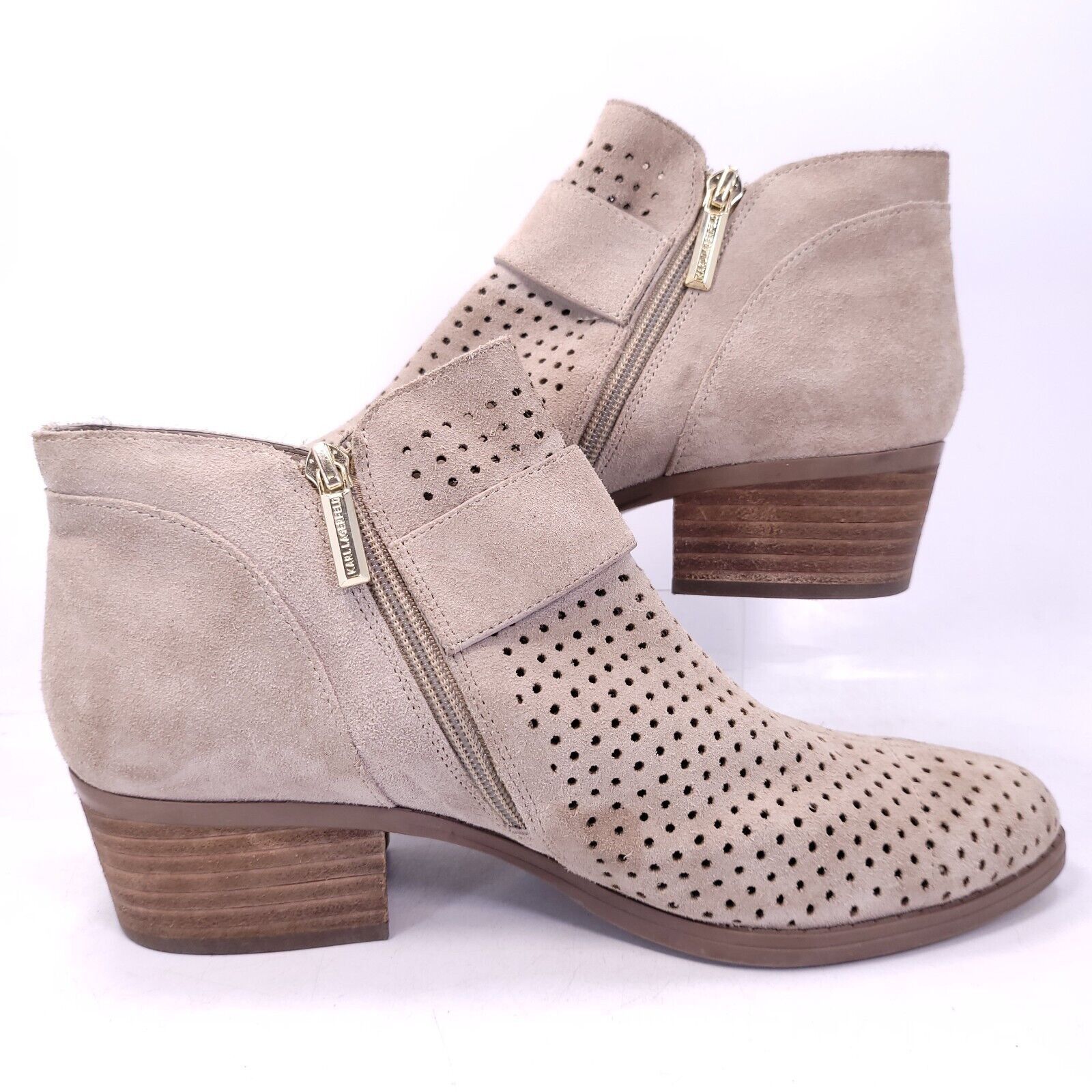 Karl Lagerfeld Karl Lagerfeld Amica Block Heel Boot Womens Size 9 Beige Size US 9 / IT 39 - 5 Thumbnail