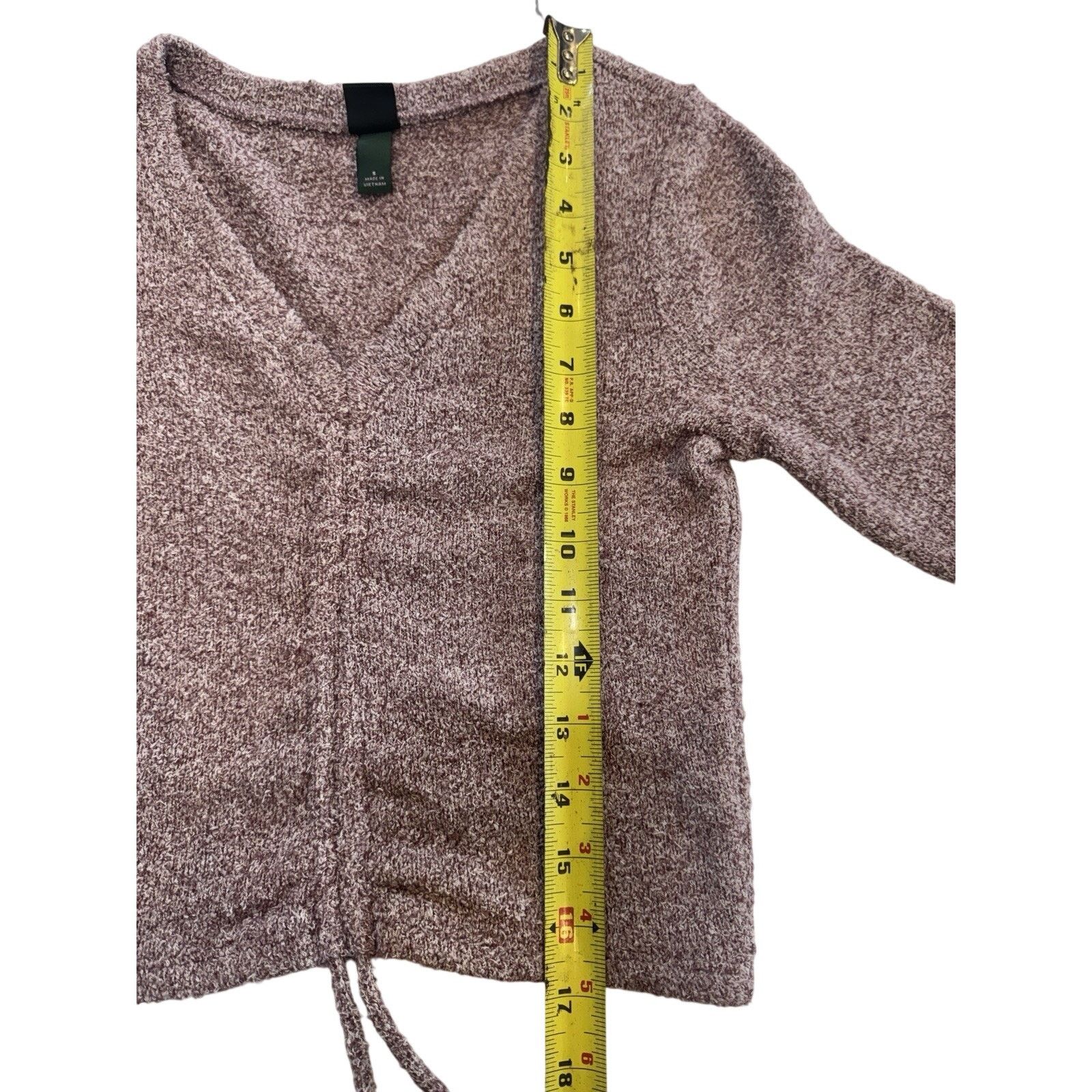 Other Wild Fable Sweater Women’s S Cropped V-Neck Mauve Pre-Owned Size S / US 4 / IT 40 - 2 Thumbnail