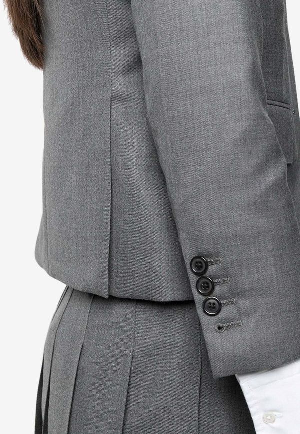 Thom Browne o1s22i1n0924 Single-Breasted Cropped Wool Jacket in Grey Size S / US 4 / IT 40 - 5 Thumbnail