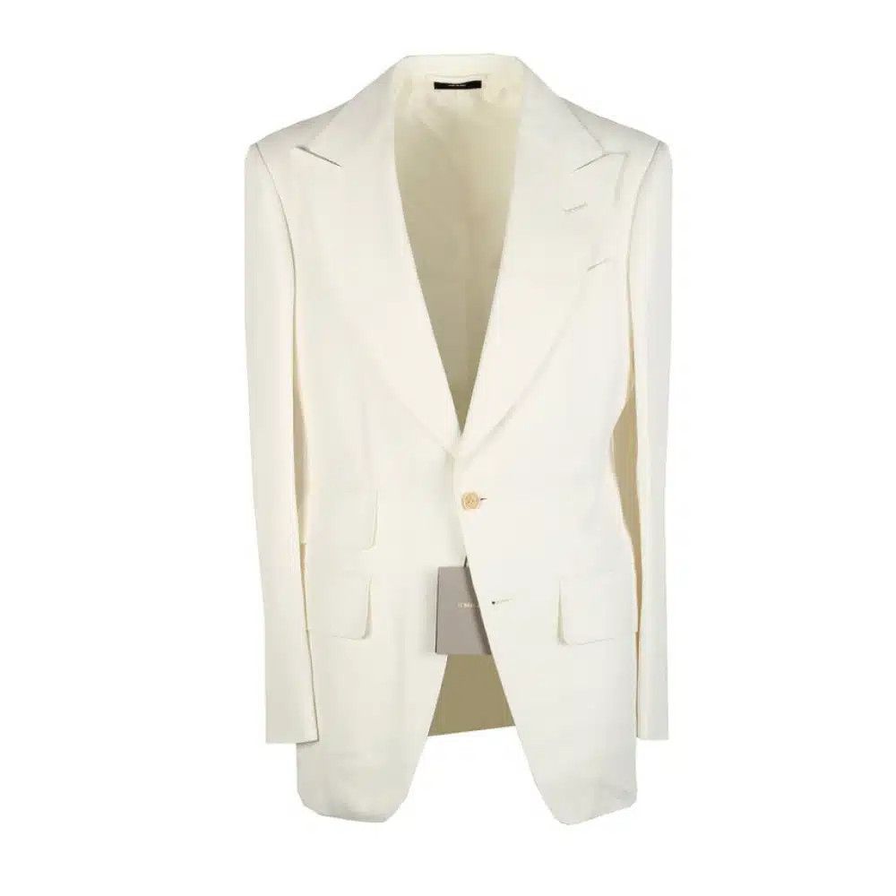 Tom Ford o1sndg0825 11ML40 Single Breast Atticus Blazer in White Size US M / EU 48-50 / 2 - 1 Thumbnail