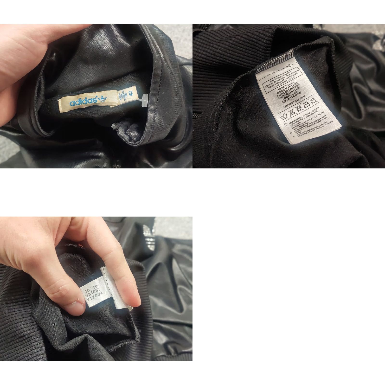 Adidas VINTAGE Adidas Originals Chile 62 Track Top Zip Jacket Black Waxed Style Women M Black 90s Track Top Logo Size M / US 6-8 / IT 42-44 - 10 Thumbnail
