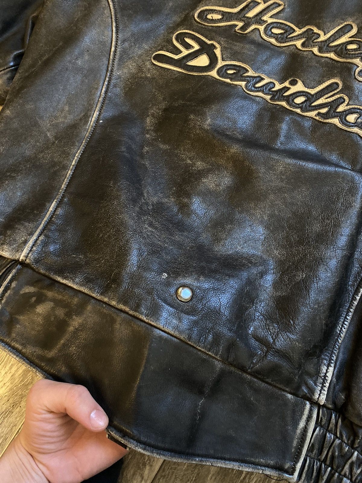 Harley Davidson × Vintage 1993 Harley Davidson vintage leather jacket racing Size US L / EU 52-54 / 3 - 19 Thumbnail