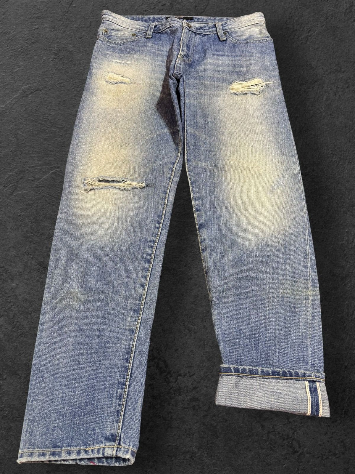 Edition Japan Japan Another Edition Faded Selvedge Distress Jeans Size US 30 / EU 46 - 1 Thumbnail