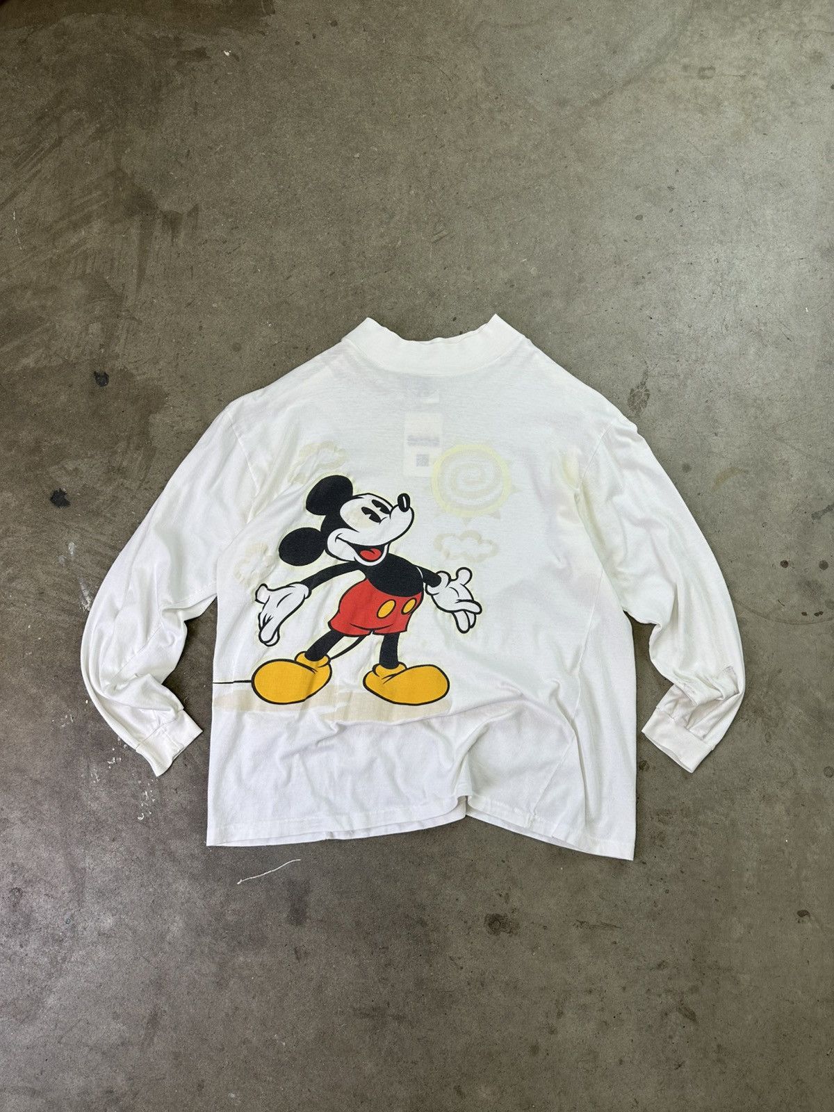 Disney × Vintage 90s Vintage Mickey Mouse Mockneck Longsleeve Large Size US L / EU 52-54 / 3 - 1 Thumbnail