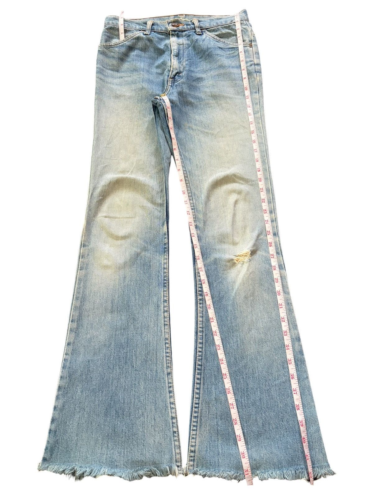 Levi's Vintage Levis Orange Tab Faded Wash Distress Flare Jeans Size 29" - 7 Thumbnail