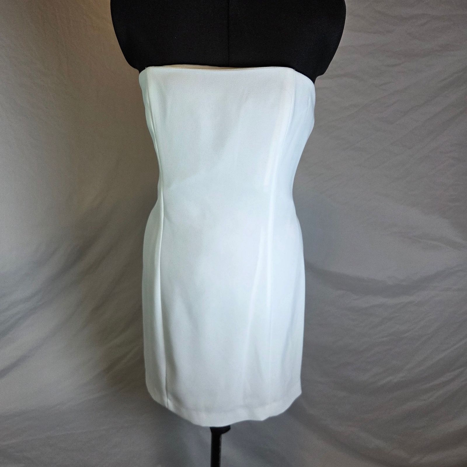Vintage Hugo Buscati White Strapless Mini Dress Size 10 Size L / US 10 / IT 46 - 8 Thumbnail
