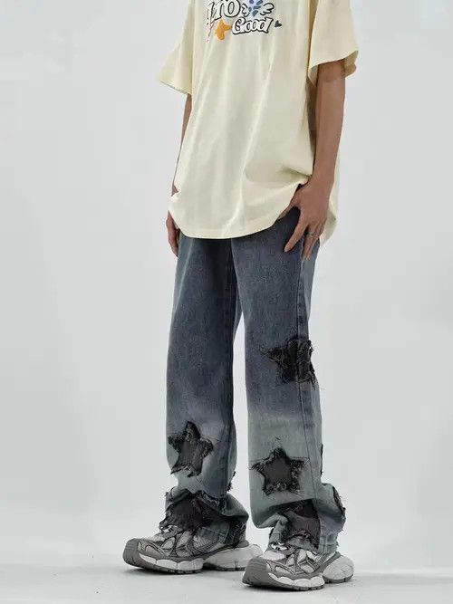 VIBE High street patch star straight jeans Size US 32 / EU 48 - 3 Thumbnail