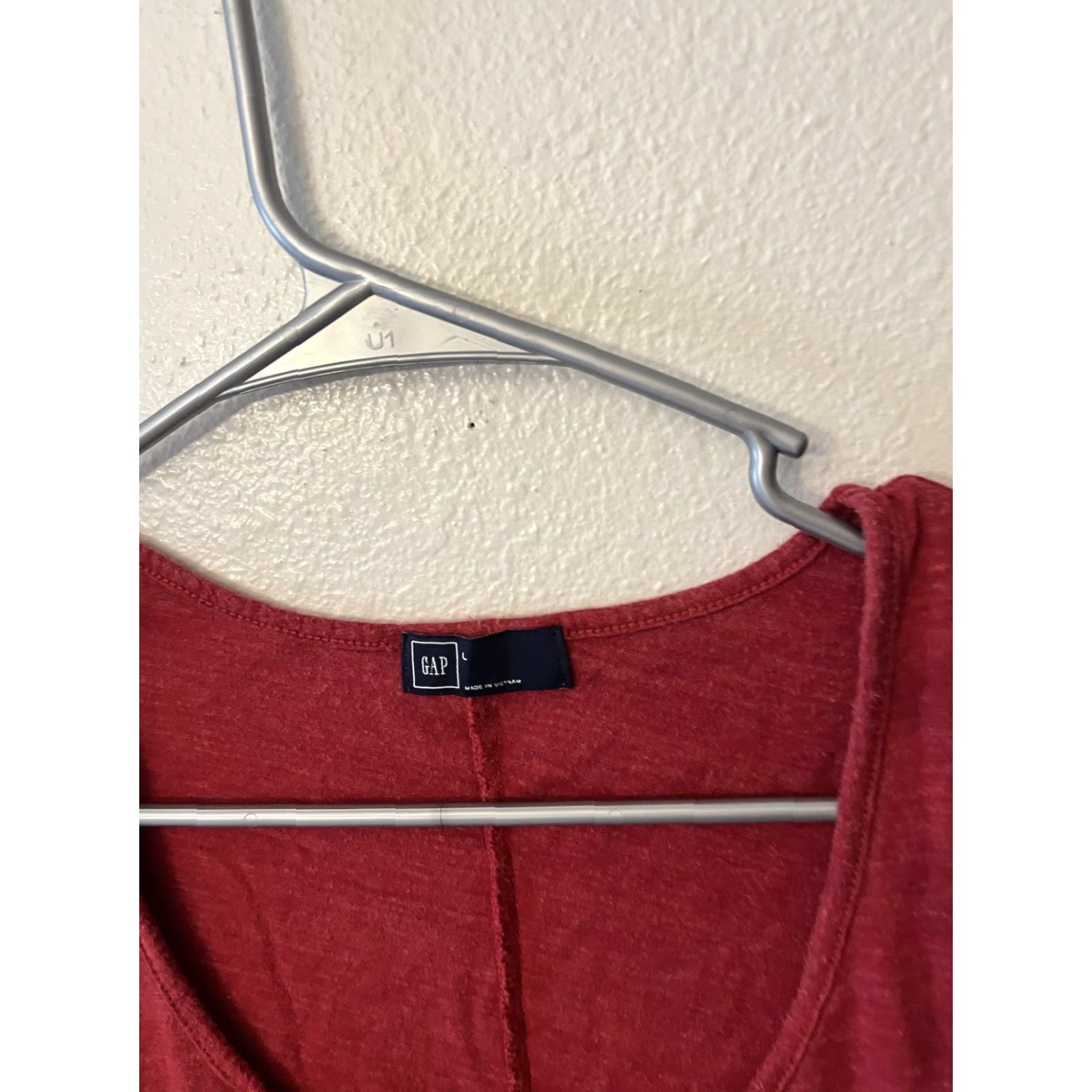 Gap Gap Women Solid Round Neck Long Sleeve T-Shirt Red L Size L / US 10 / IT 46 - 3 Thumbnail