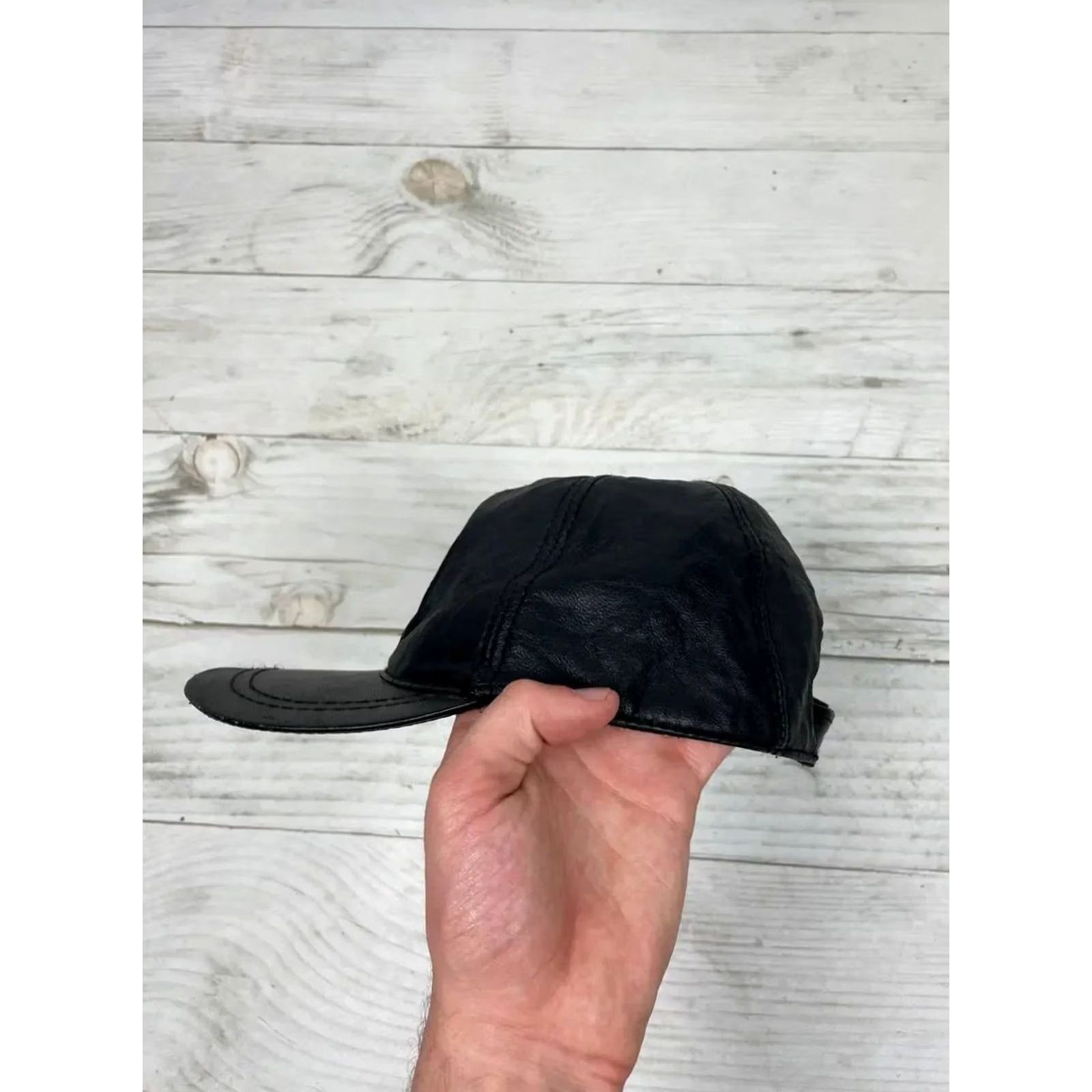 BMW VINTAGE BMW Cap Hat Leather Big logo 90s Racing Nascar One Size Black Men Size ONE SIZE - 4 Thumbnail