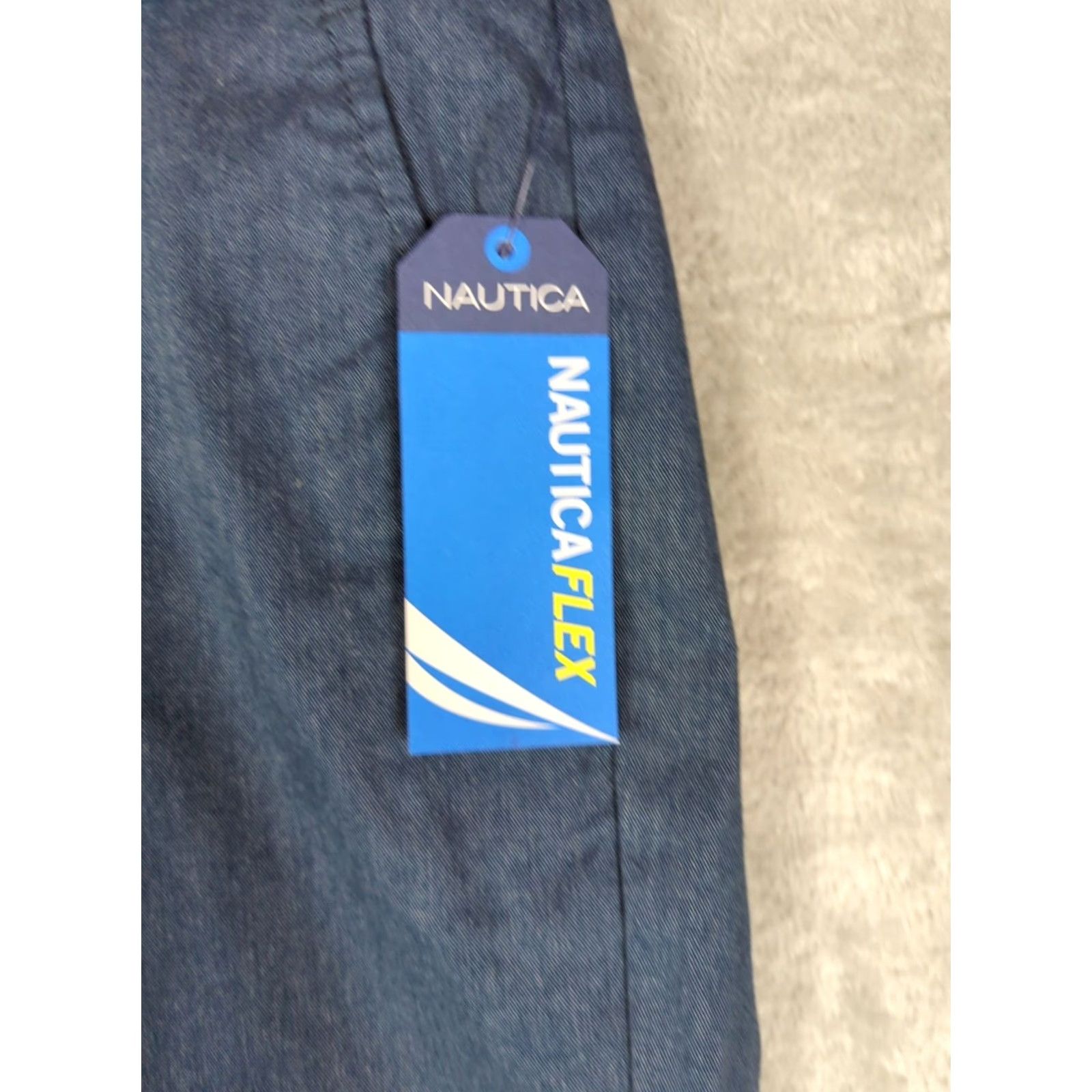 Nautica Nautica Men's Pants 33x32 Chino Classic Fit Blue NauticaFlex Logo Pockets Flat Front Straight Leg Regular Size 33 Inseam 32 Amazon/Shopper Friendly Size US 33 - 4 Thumbnail
