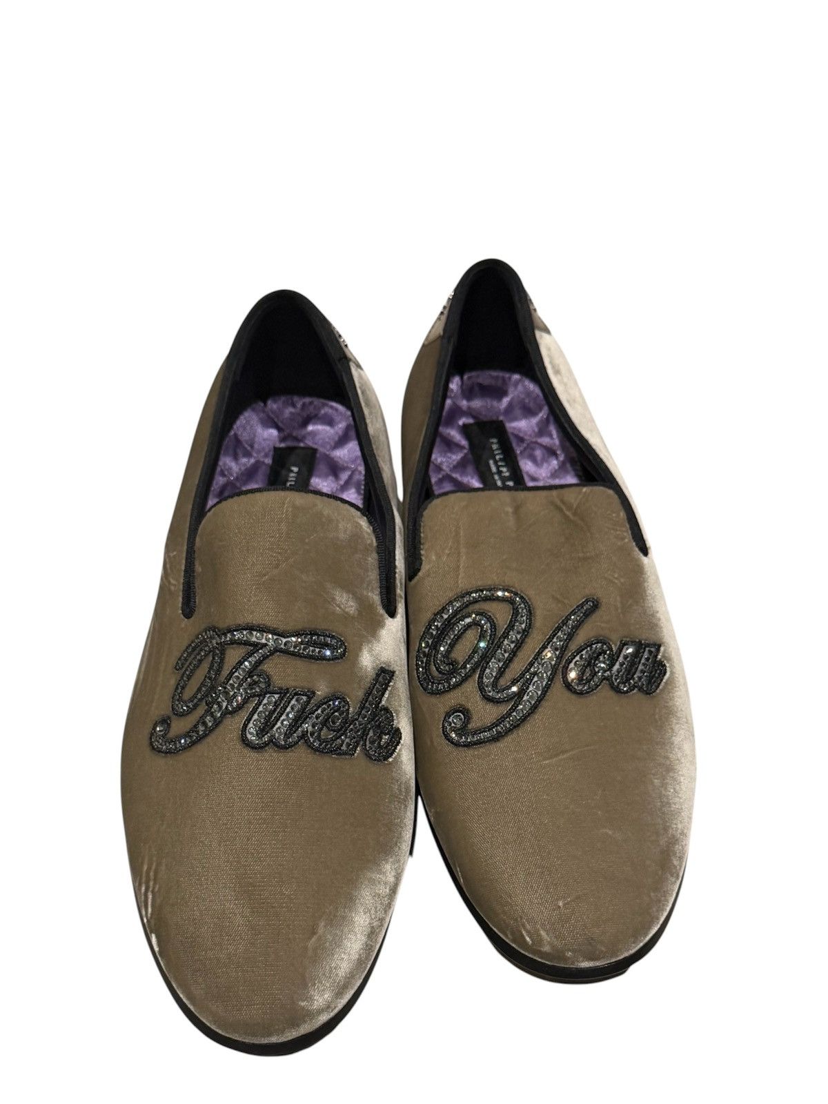 Philipp Plein Philipp Plein Velvet Slip On Loafers With Rhinestones Size US 9 / EU 42 - 3 Thumbnail