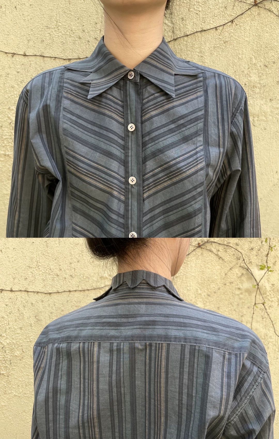 Kenzo KENZO 1980s Zigzag Pointed Collar Shirt Size M / US 6-8 / IT 42-44 - 3 Thumbnail