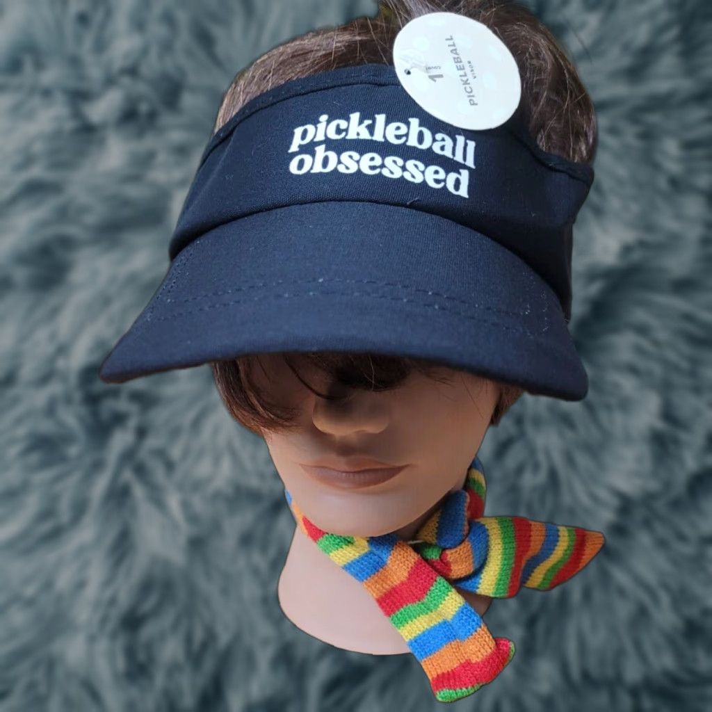 Bally Womens Visor Hat Pickleball Obsessed Black Adjustable New Cap Size ONE SIZE - 1 Thumbnail