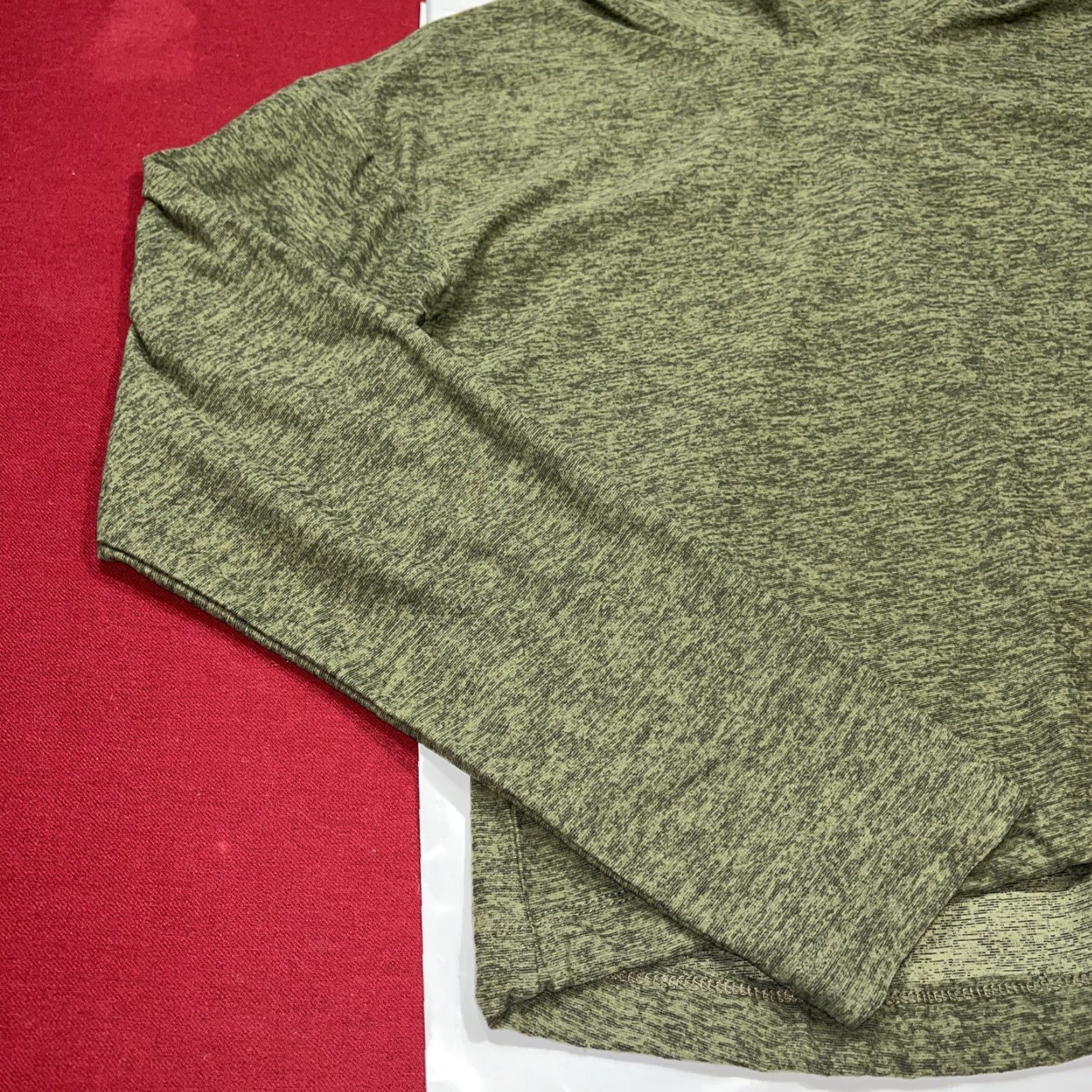 Vintage Canada Weather Gear GREEN Marled Mock Neck Pullover Shirt Cinch Tie Hem 6W6100 M Womens Medium Shirt Size M / US 6-8 / IT 42-44 - 3 Thumbnail