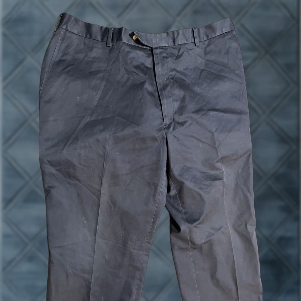 Jos. A. Bank Jos. A. Bank Travelers Collection Tailored Fit Flat Front Twill Pants 44x30 Navy Size US 44 / EU 60 - 1 Thumbnail