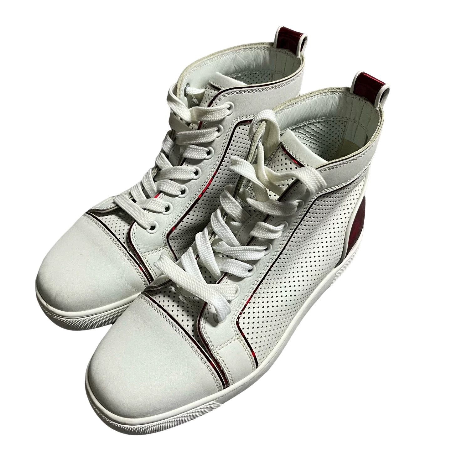 Christian Louboutin Christian Louboutin White Patent Hi-Top Sneakers 36 Size US 6 / IT 36 - 1 Thumbnail