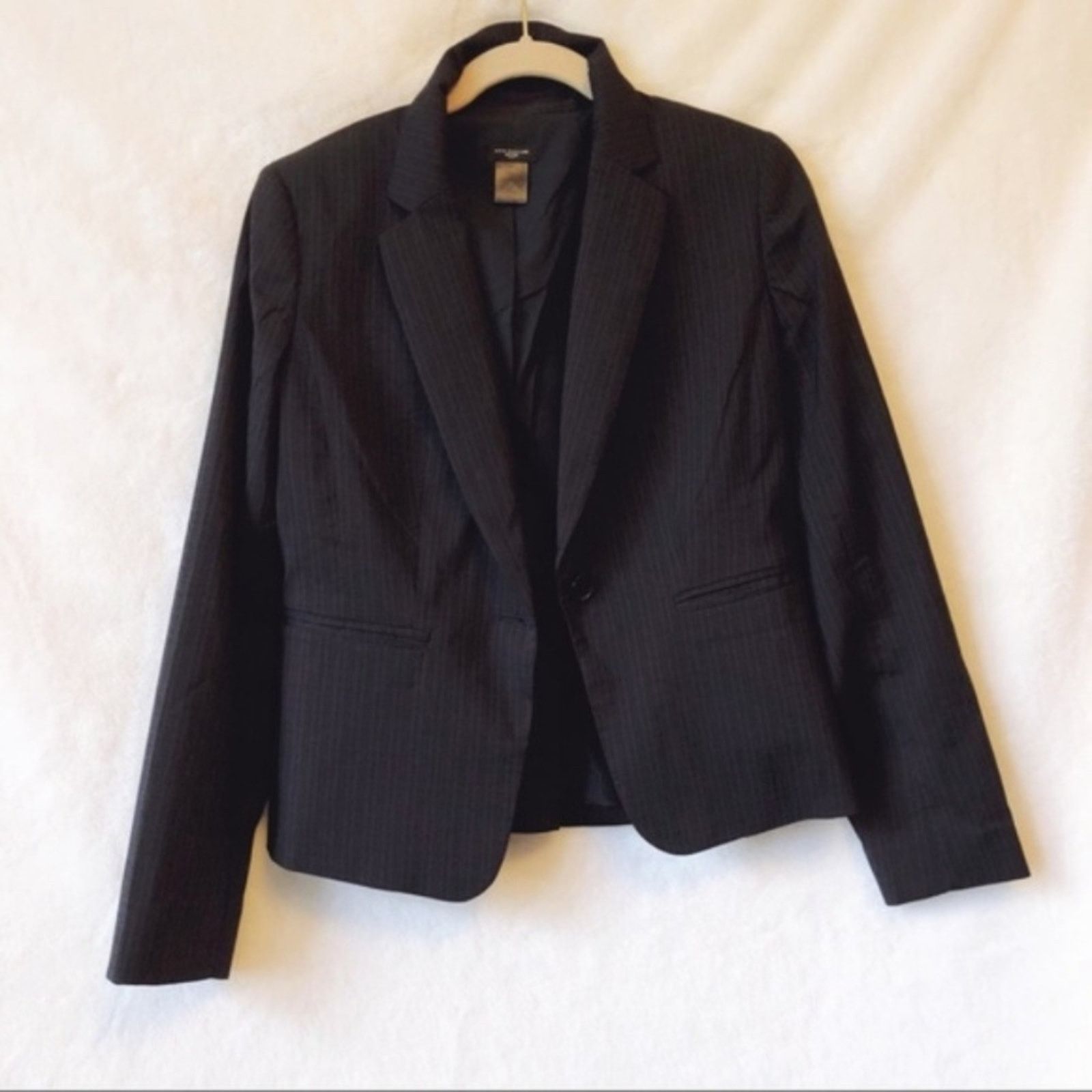 Ann Taylor Striped Black Suit Blazer