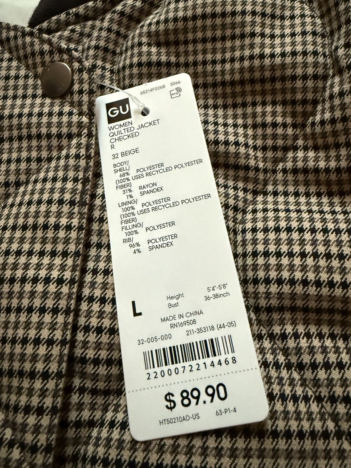 GU GU Houndstooth Quilted Bomber Size US L / EU 52-54 / 3 - 2 Thumbnail