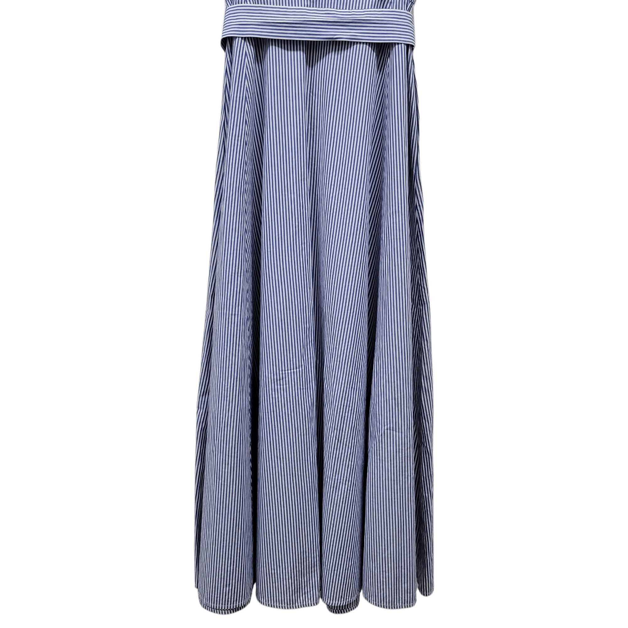 Calvin Klein Calvin Klein Women Blue White Stripe Maxi Flare Dress Size 8 Size M / US 6-8 / IT 42-44 - 6 Thumbnail