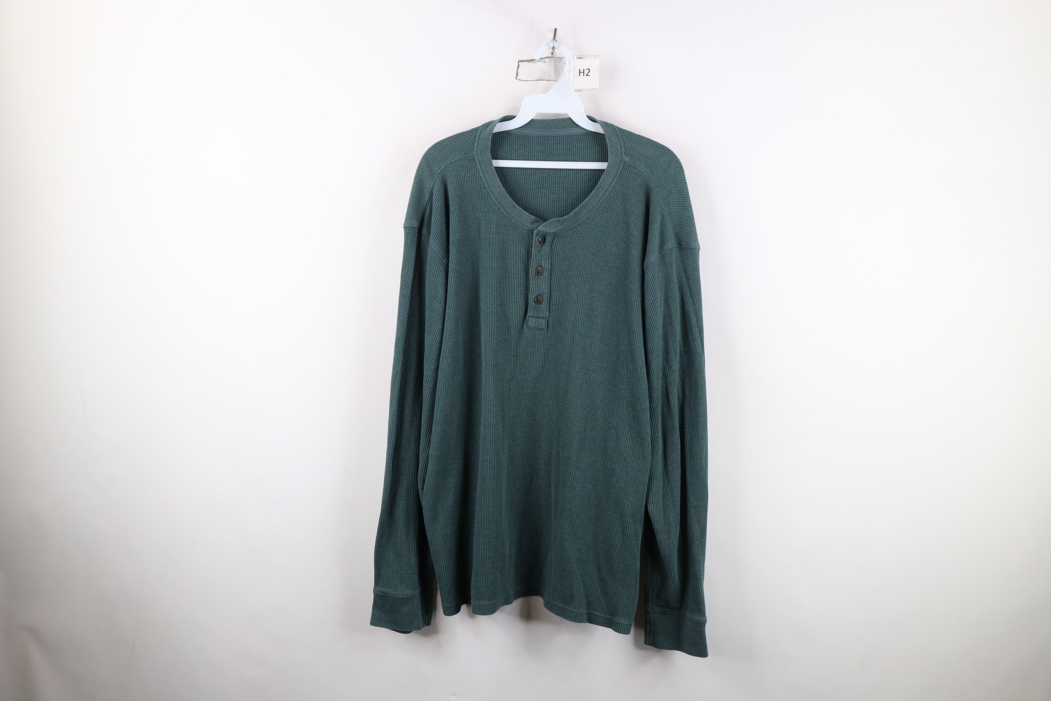 Vintage Vintage 90s Y2K Streetwear Waffle Knit Henley T-Shirt Size US XXL / EU 58 / 5 - 1 Thumbnail