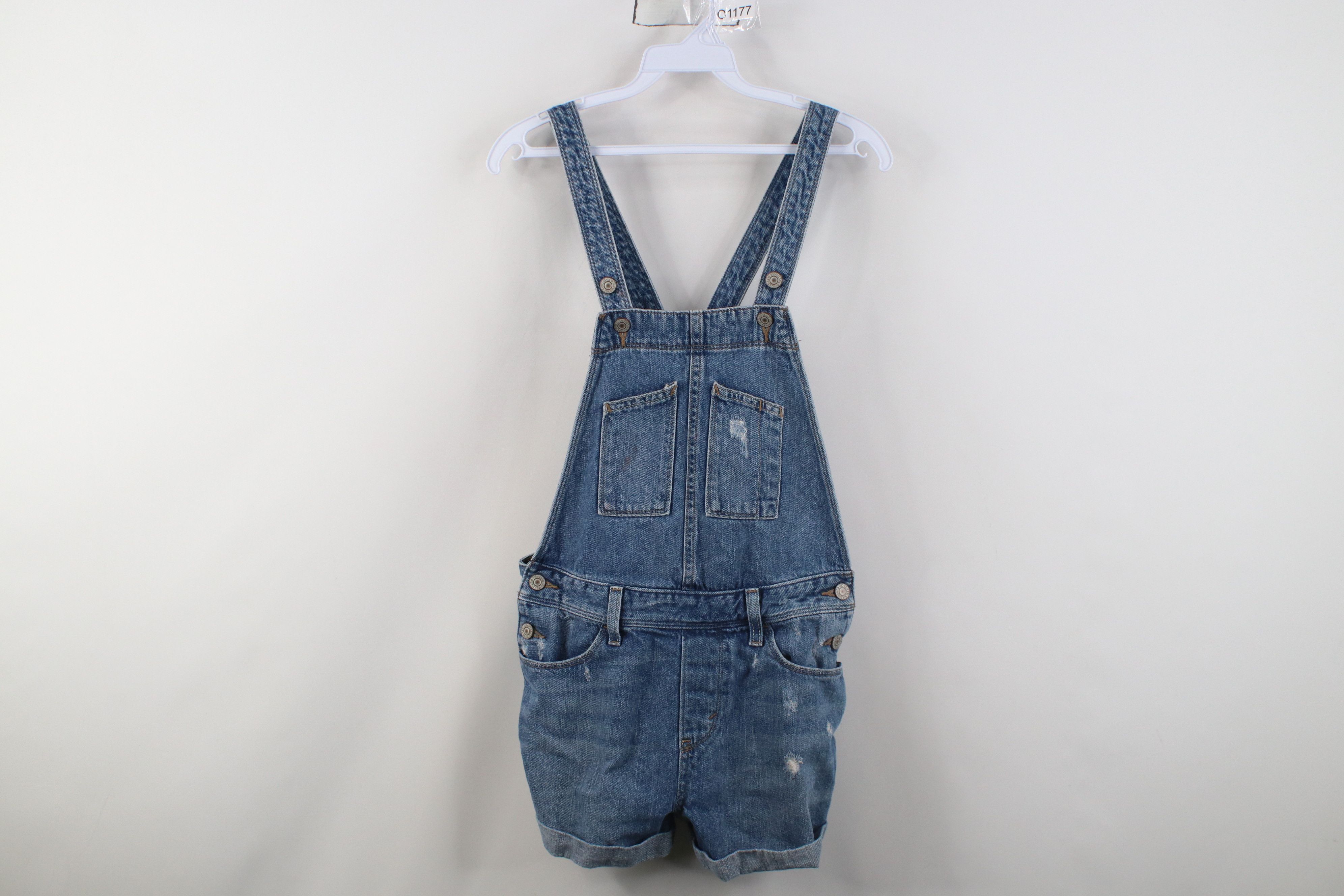 Levi's Vintage Y2K Levis Babydoll Denim Shortalls Overalls Size 27" / US 4 / IT 40 - 1 Thumbnail