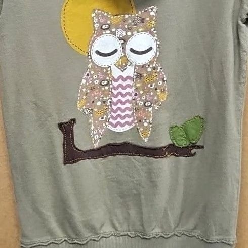 Vintage VINTAGE Scrapbook Owl Zip Hoodie Green M 100% Cotton USA Women Tunic Graphic Print Activewear Size M / US 6-8 / IT 42-44 - 2 Thumbnail