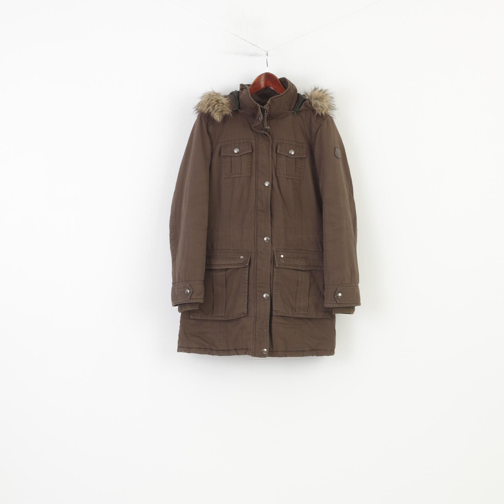 s.Oliver S.Oliver Woman M Jacket Khaki Padded Hood Vintage 0217 Size M / US 6-8 / IT 42-44 - 2 Thumbnail