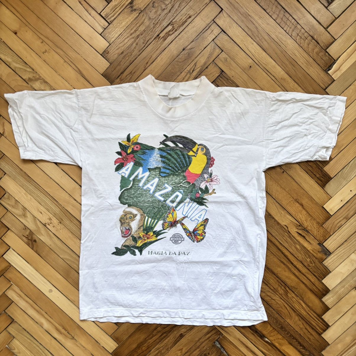 Vintage Vintage 80’s Brazil Amazonia T-Shirt ERD Style Size US S / EU 44-46 / 1 - 1 Thumbnail