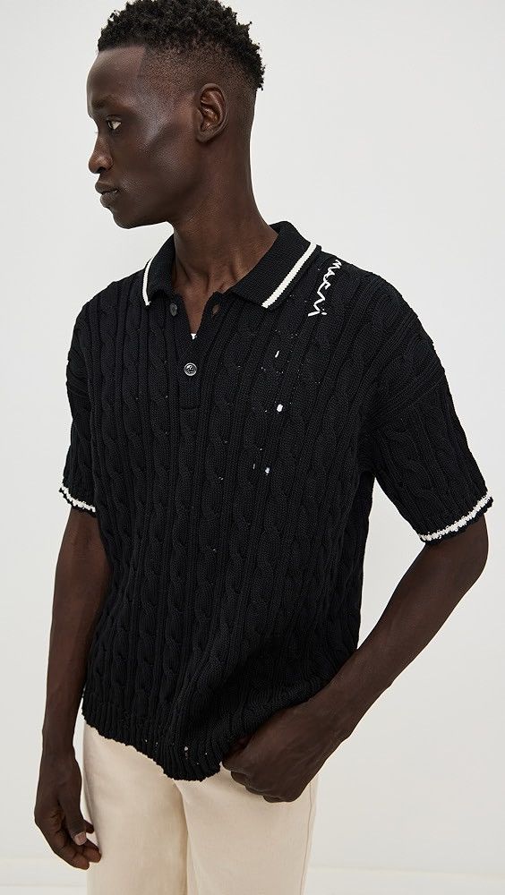 Marni Marni Logo Knit Polo Shirt - 46 Size US S / EU 44-46 / 1 - 7 Thumbnail