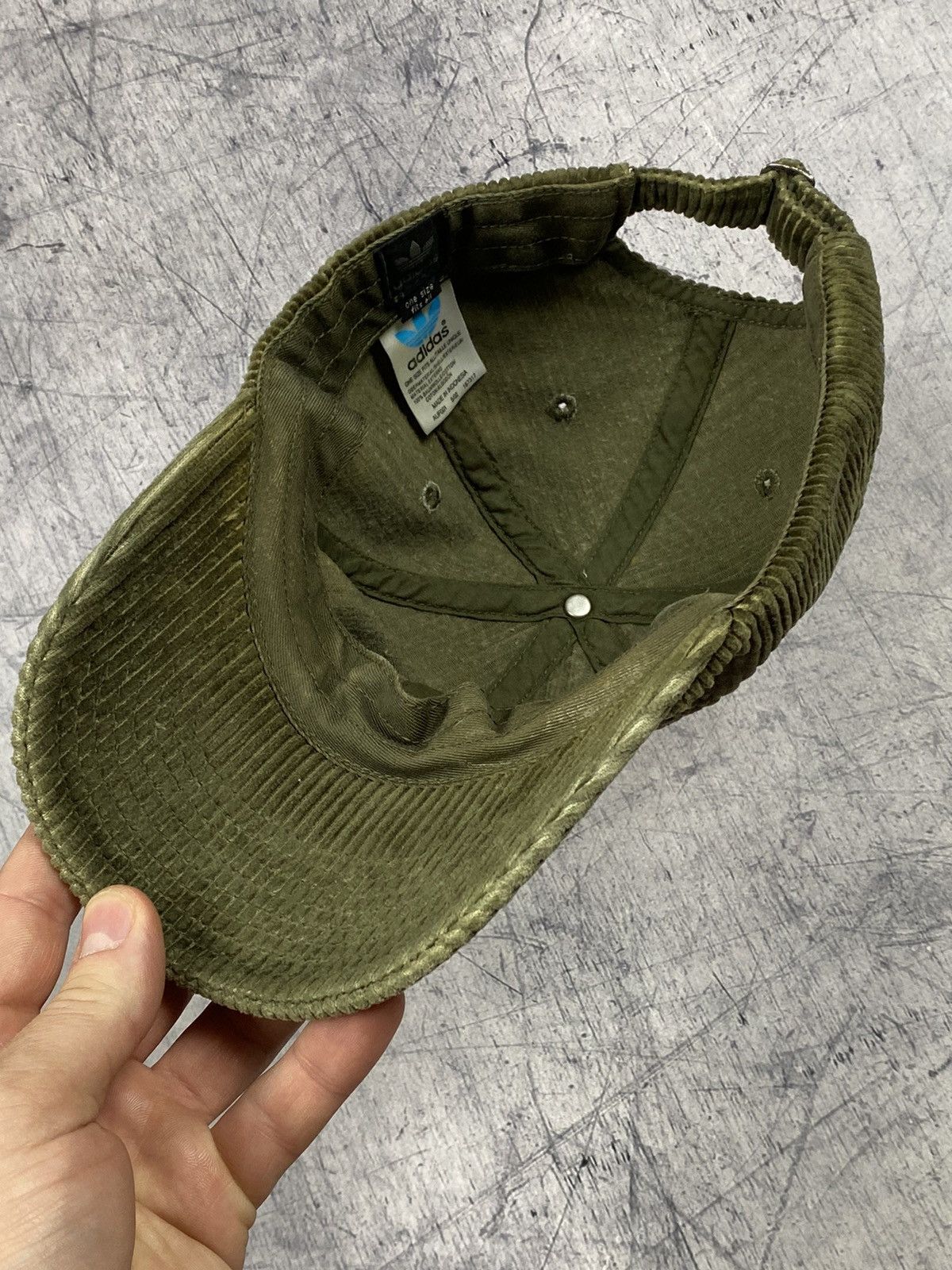 Adidas × Vintage Rare Vintage 00s Adidas Corduroy Logo Cap y2k og crazy mad Size ONE SIZE - 7 Thumbnail