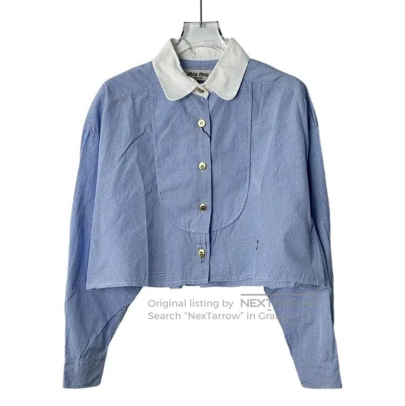 Miu Miu Miu Miu Light Blue Cotton Blend Cardigan . Size S / US 4 / IT 40 - 1 Thumbnail
