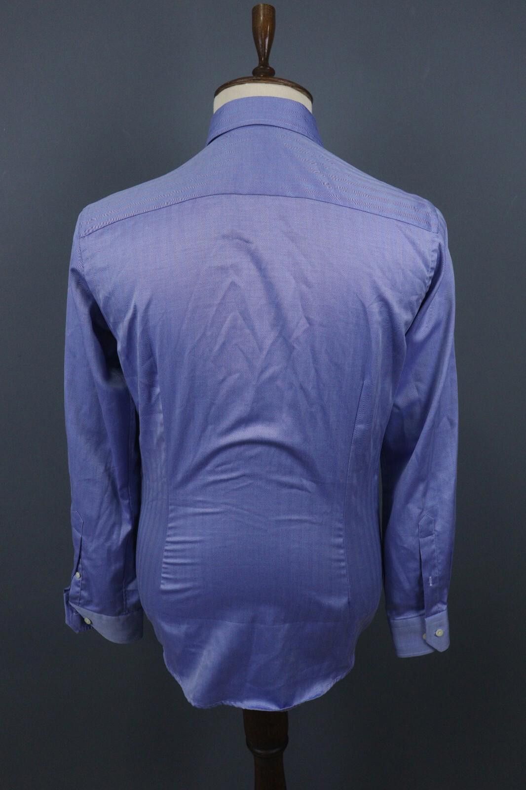 Eton Eton Slim Fit Blue Angle Cuff Shirt Size 40 / 15.75 Size US M / EU 48-50 / 2 - 9 Thumbnail