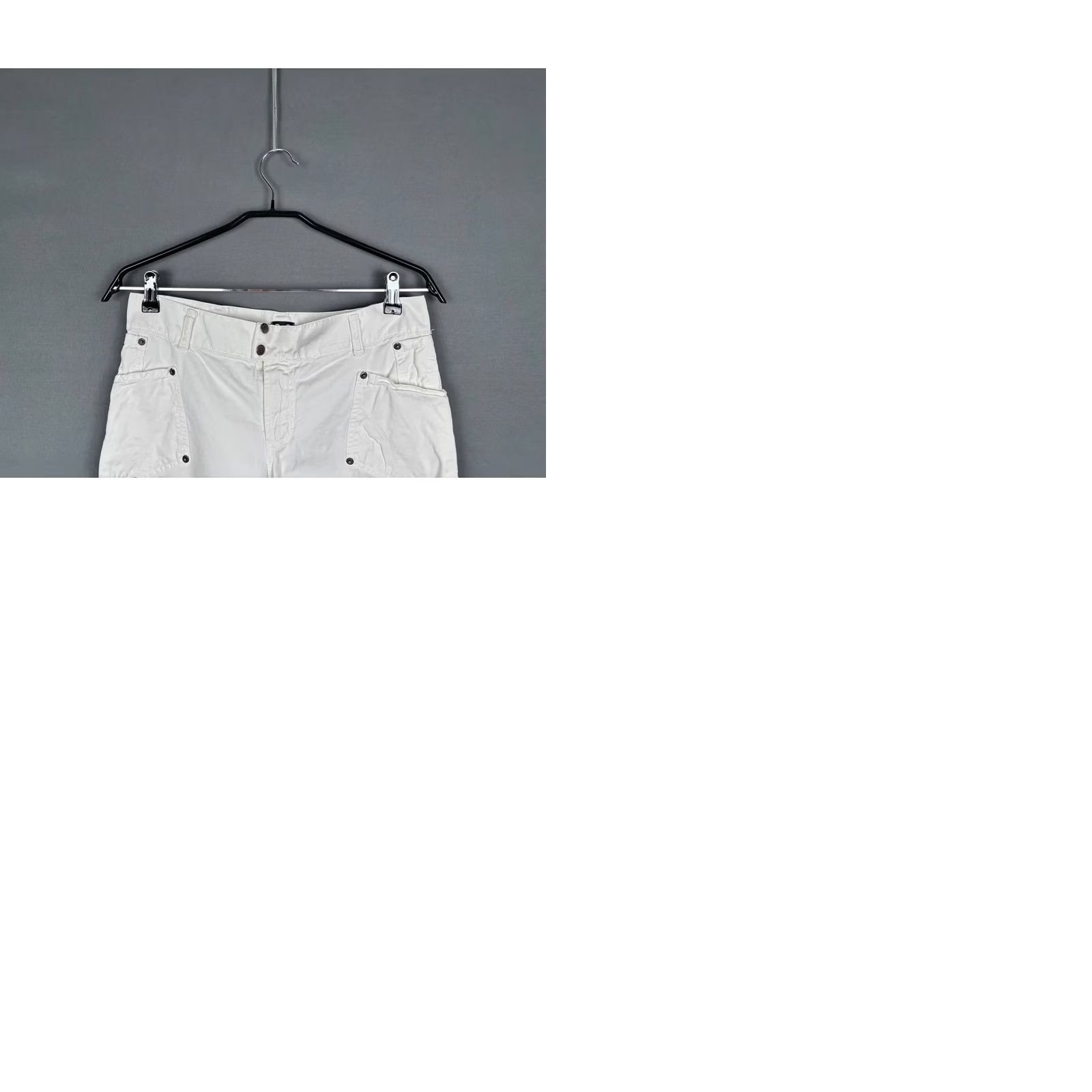 Dolce & Gabbana Dolce&Gabbana Jeans Woman White Cotton Denim Bootcut 29 Medium Rise 33in Inseam 5-Pocket Logo Button Vintage No Mens Womens Girls Size 29" - 9 Thumbnail