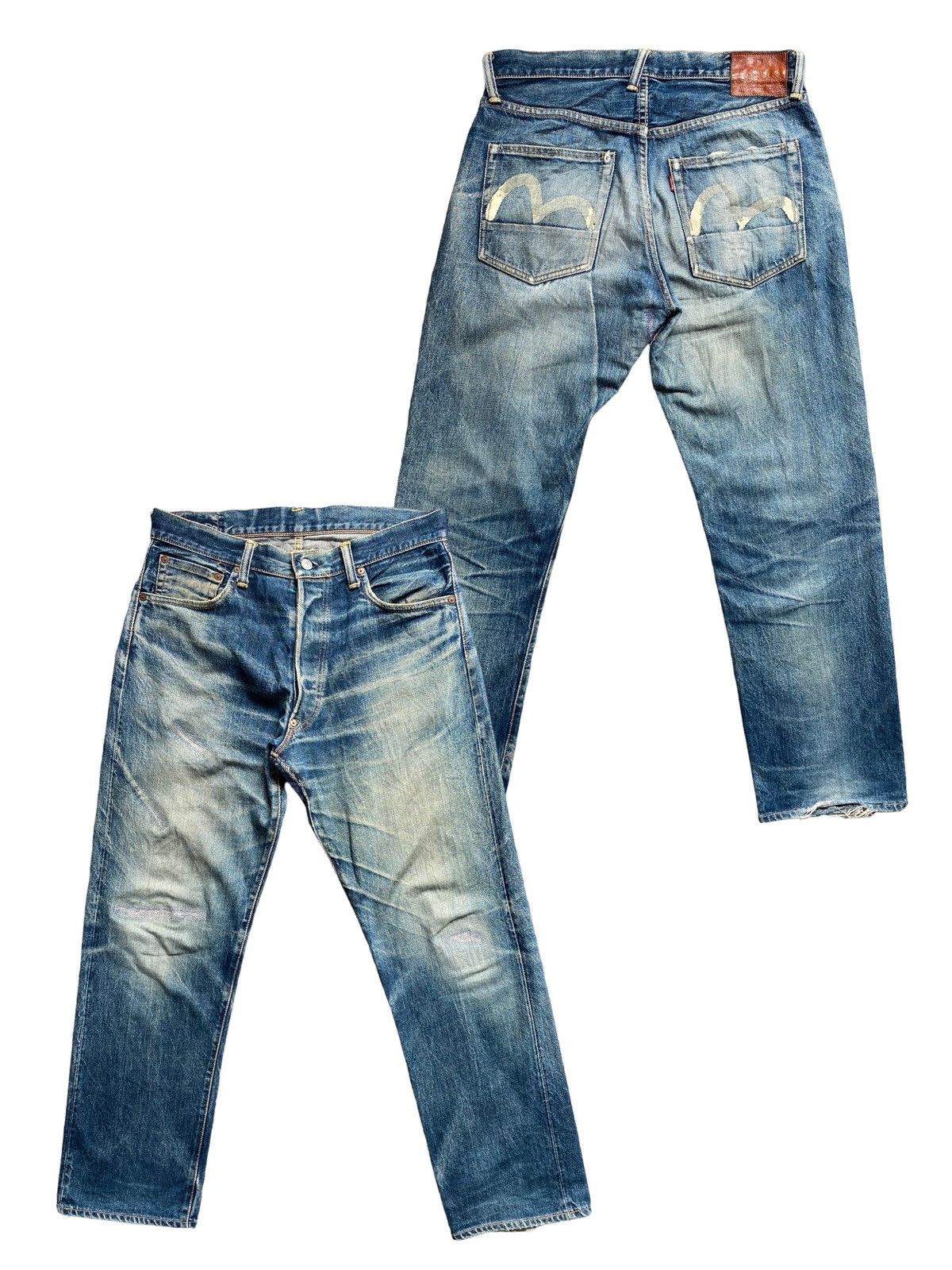 Rare🔥Evisu Selvedge Distress Jeans