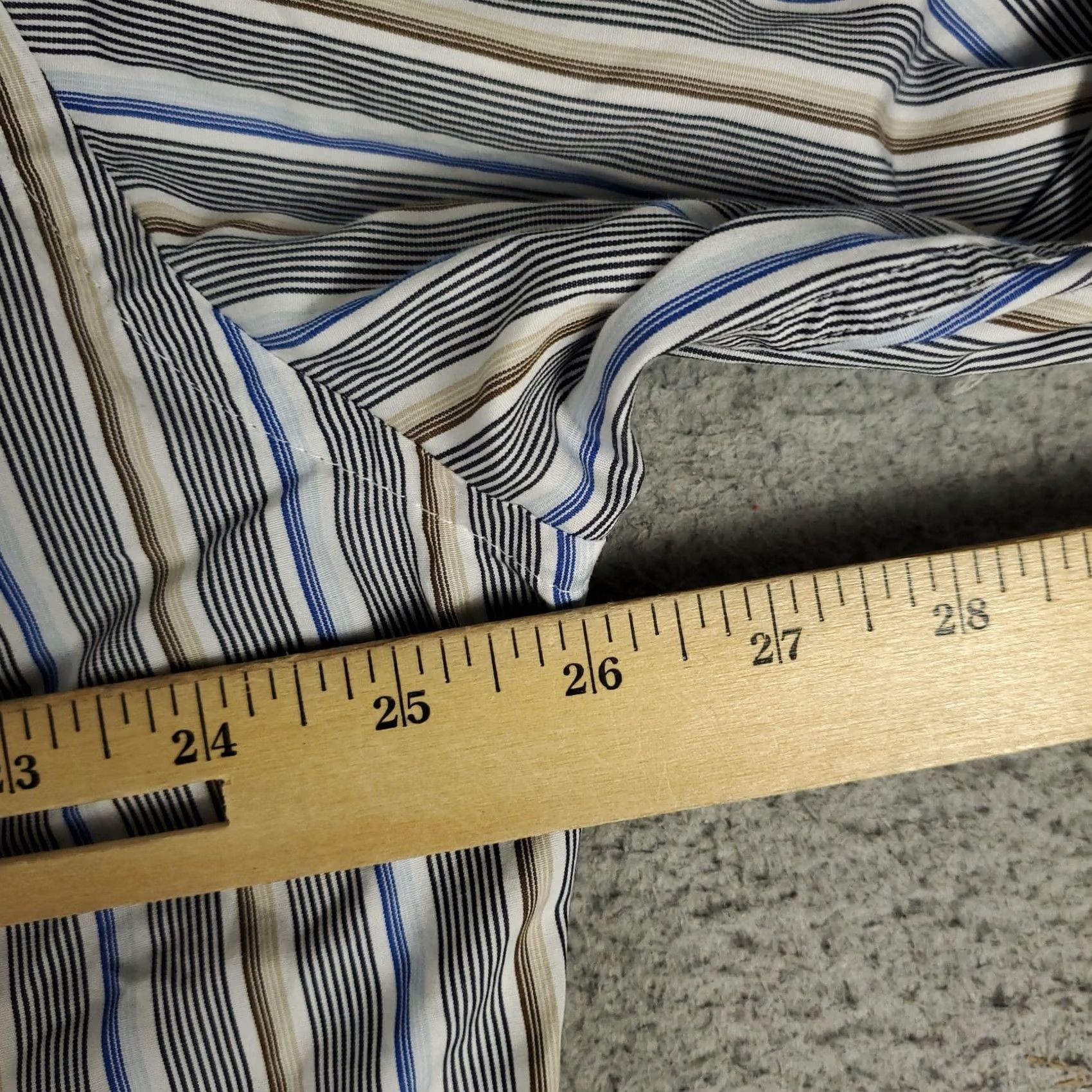 Faconnable Faconnable Shirt Mens XL Blue Striped Casual Button Up Long Sleeve Size US XL / EU 56 / 4 - 5 Thumbnail