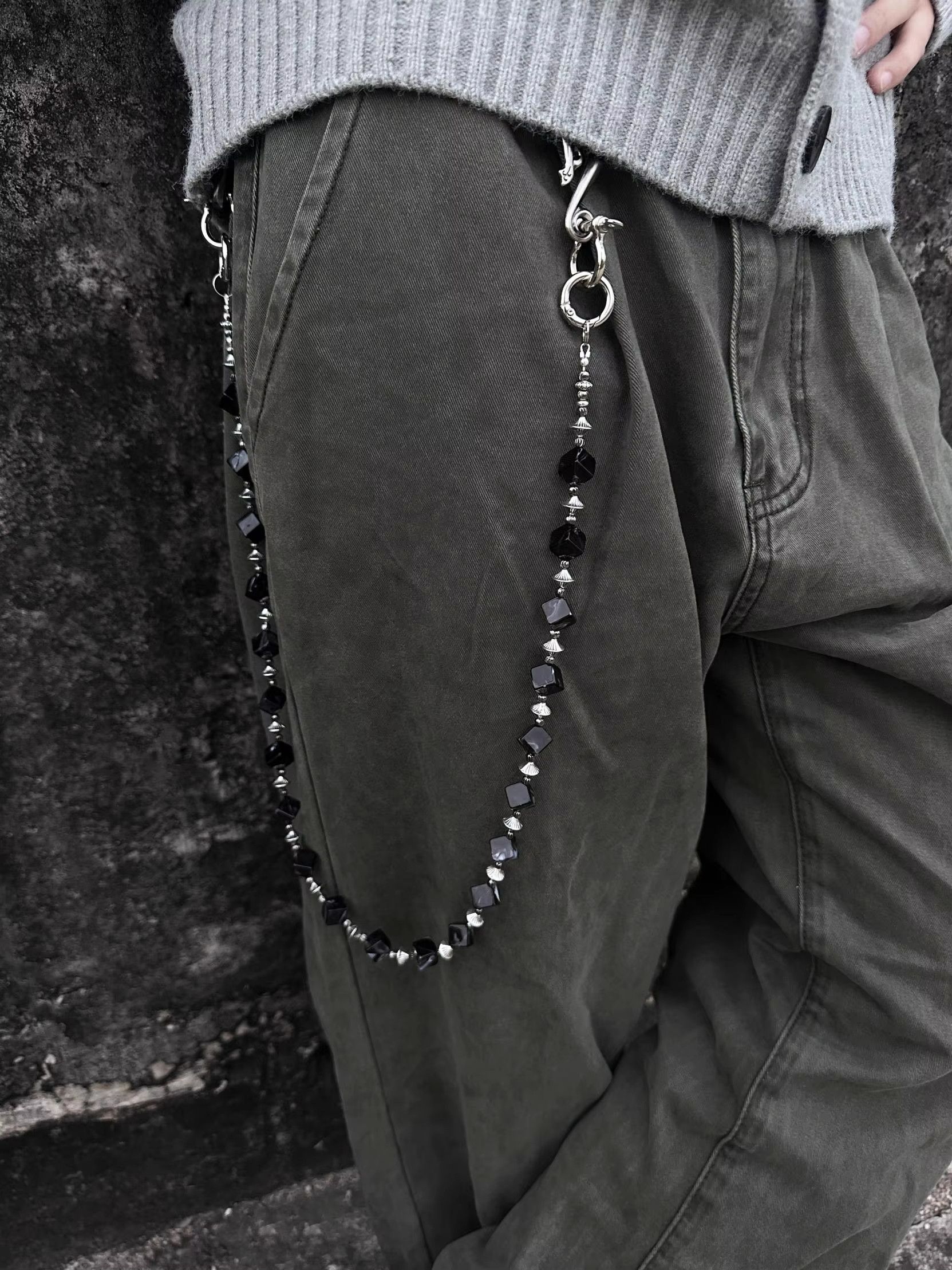 Jewelry Acrylic Black Bead Pants Waist Chain Size ONE SIZE - 1 Thumbnail