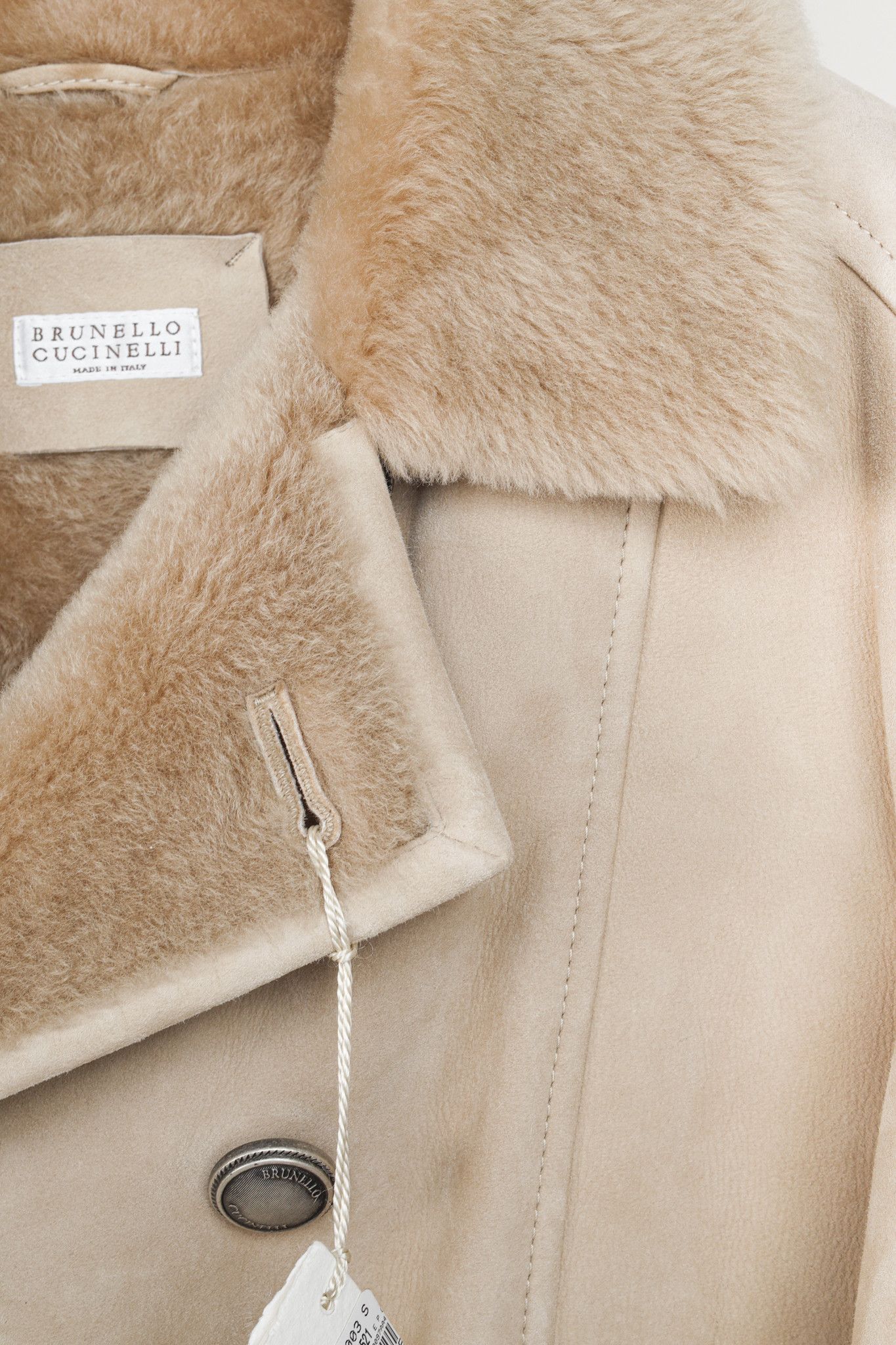 Brunello Cucinelli Brunello Cucinelli Beige Sharpa Sheepskin Fur Peacoat Size US M / EU 48-50 / 2 - 11 Thumbnail