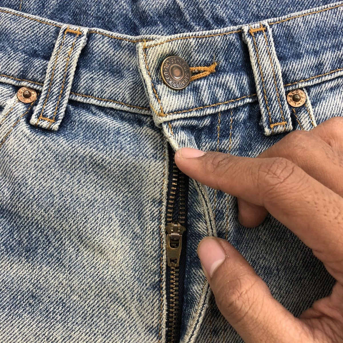 Levi's × Levi's Vintage Clothing 🇺🇸90’s Vintage Levis 510 Straight Nice Faded Jeans Size US 28 / EU 44 - 7 Thumbnail