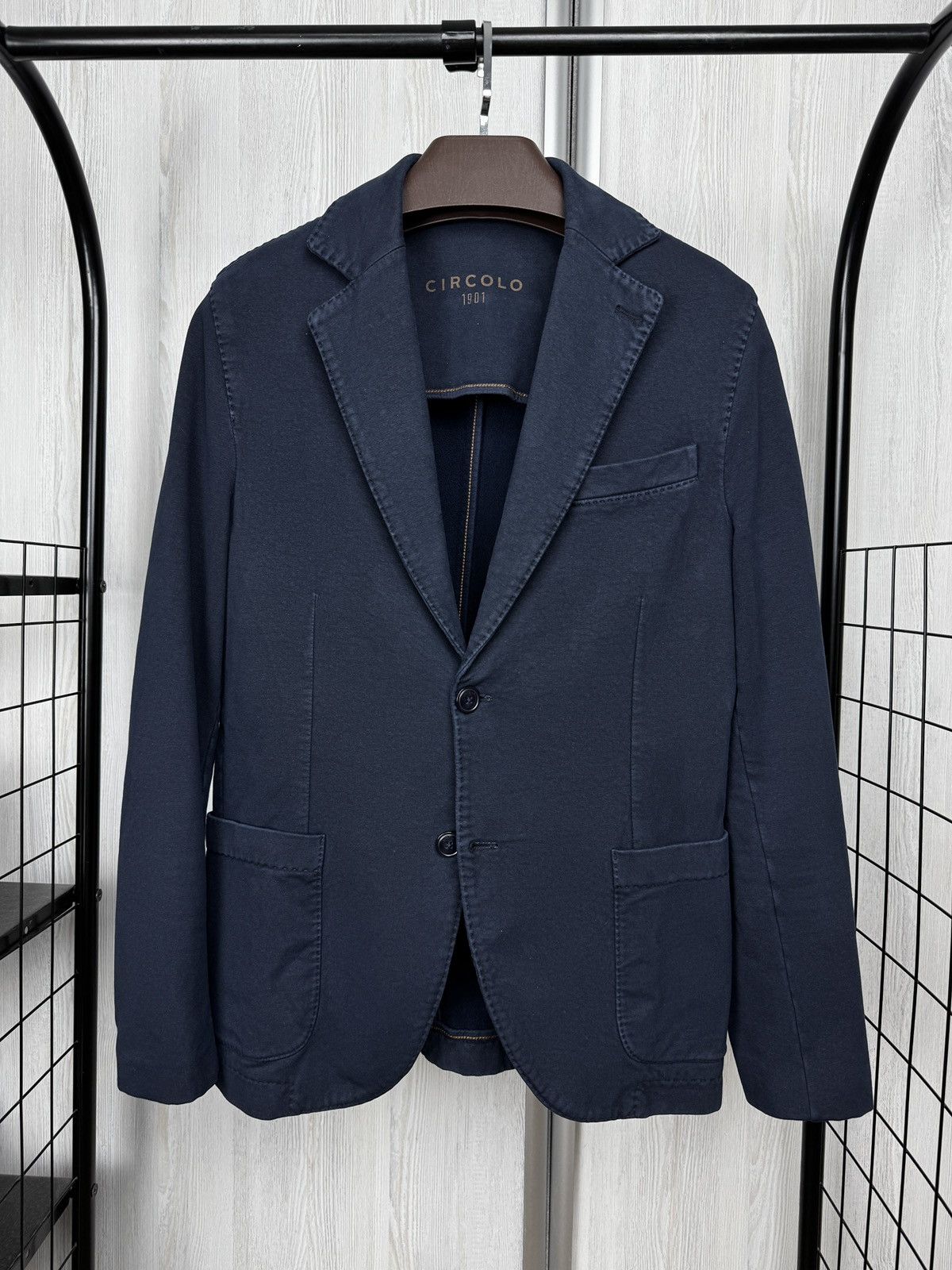 Circolo 1901 Circolo 1901 Navy blue stretch cotton unlined blazer sz 46 Size 36R - 2 Thumbnail