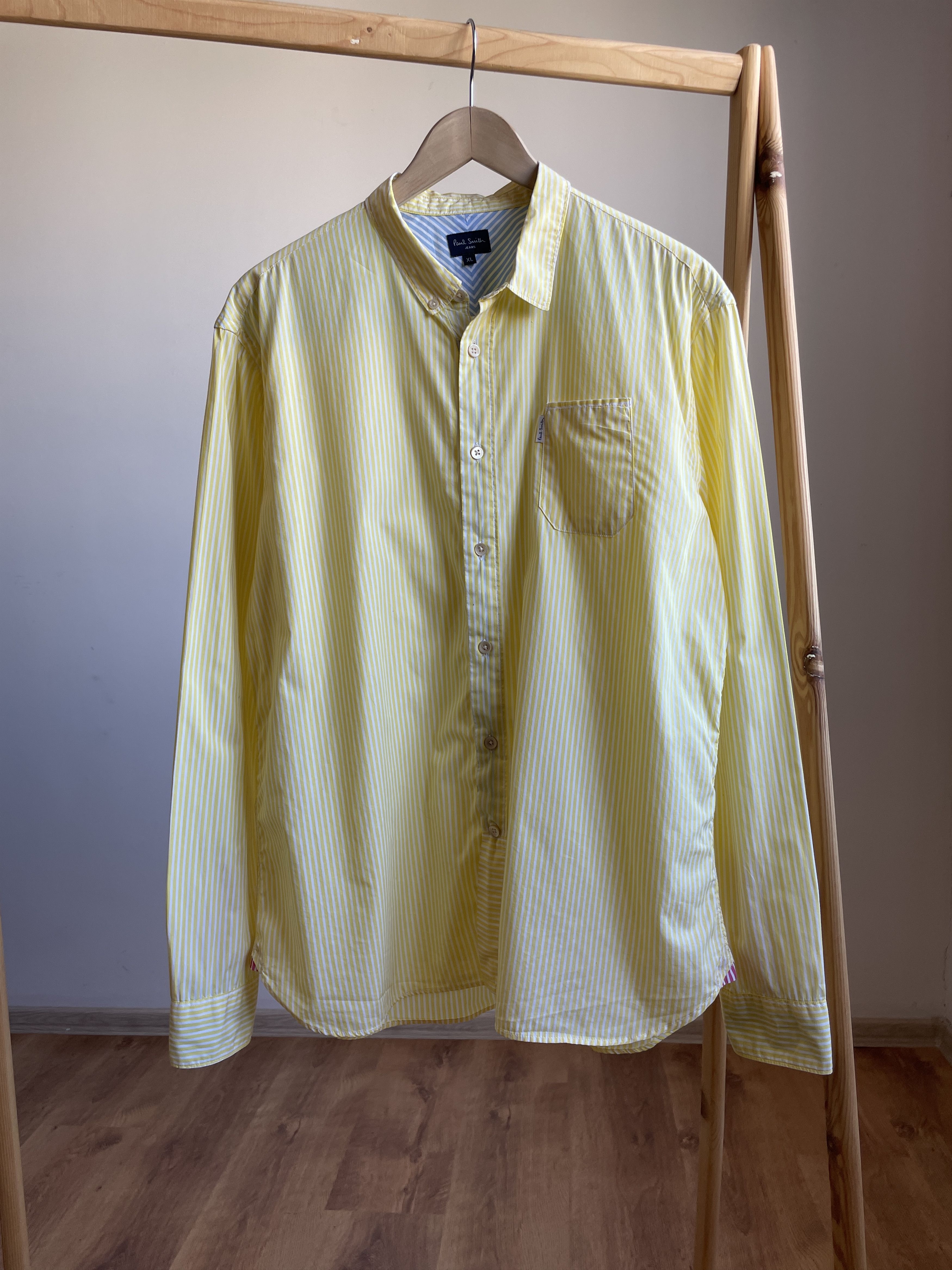 Paul Smith Paul Smith Jeans Vintage Striped Yellow Shirt Size XL Size US XL / EU 56 / 4 - 1 Thumbnail