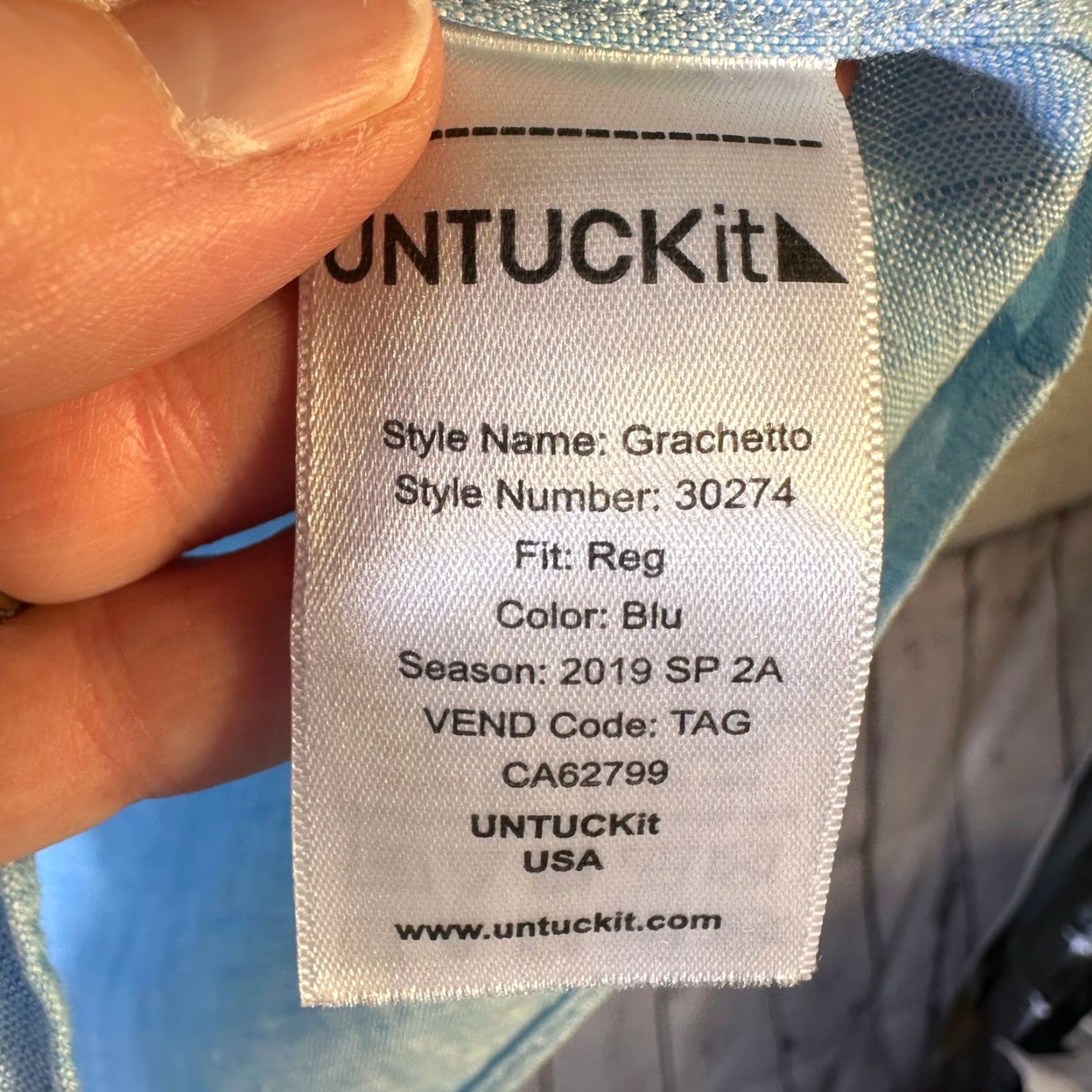 UNTUCKit UNTUCKit Grachetto Light Blue 100% Linen Wrinkle Resistant Shirt Mens Large Size US L / EU 52-54 / 3 - 6 Thumbnail