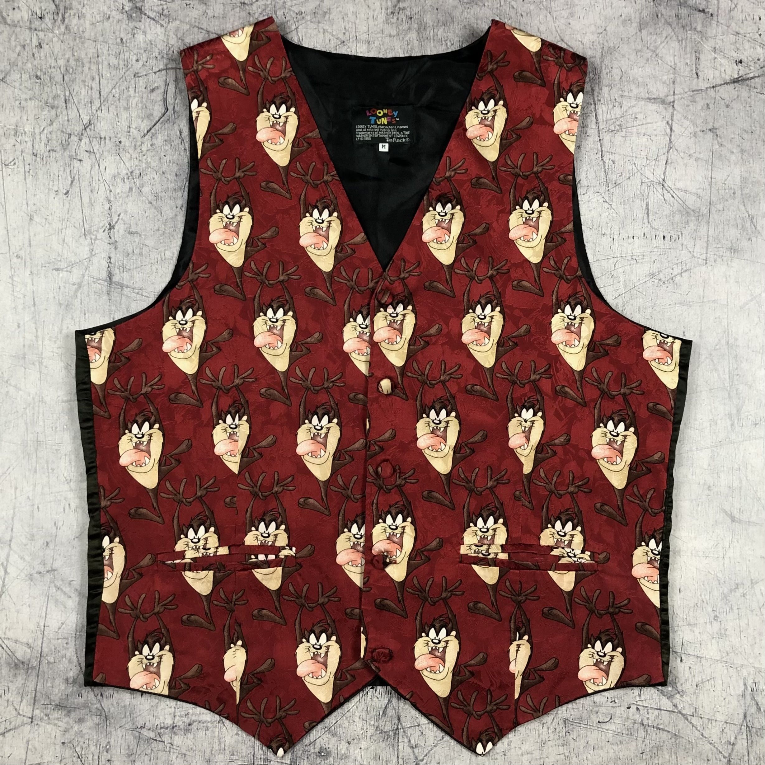 Cartoon Network 1995 Taz Tasmania Devil Looney Tunes Silk Vest Size US M / EU 48-50 / 2 - 1 Thumbnail