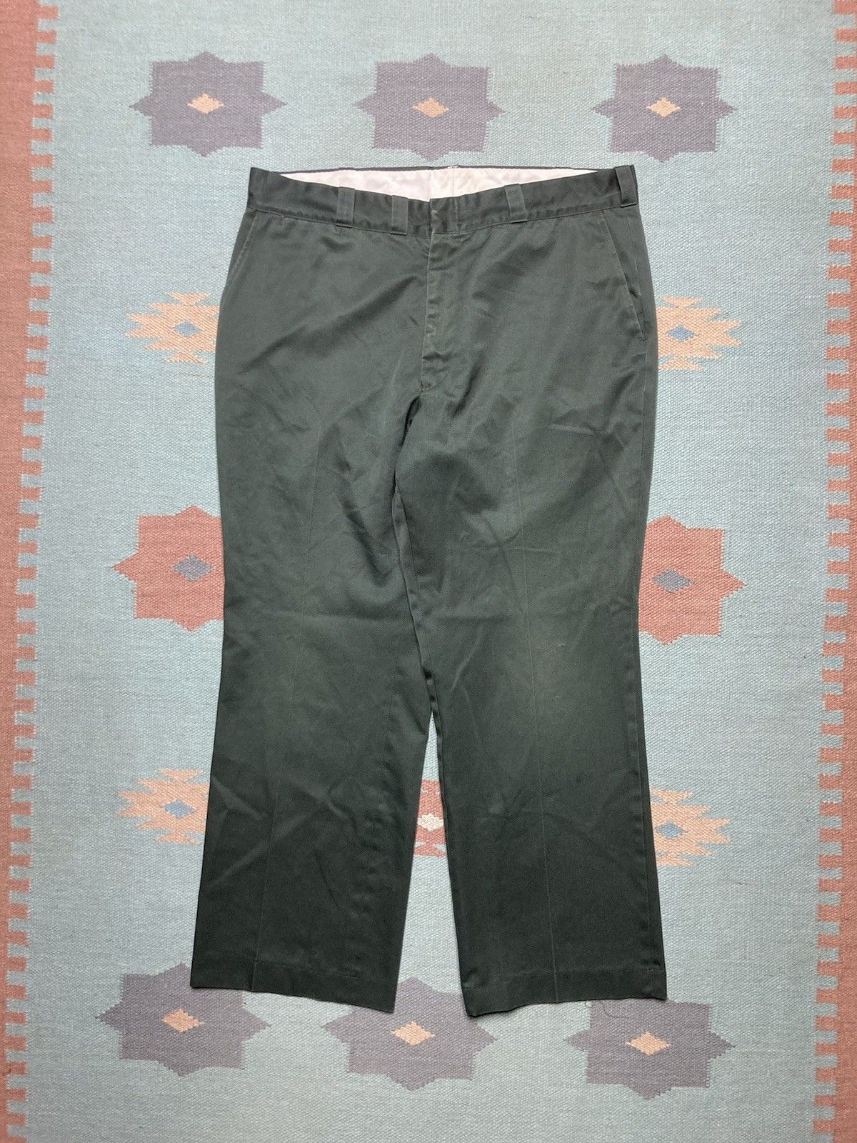 Big Mac × Vintage 70s Big Mac work pants chino twill dark green workwear 37x28 Size US 37 - 1 Thumbnail