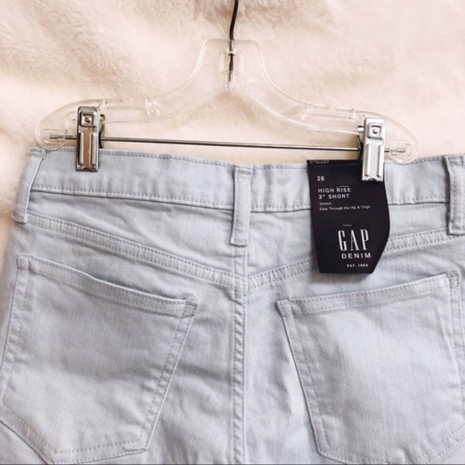 Gap GAP Light Blue High Rise 3" Denim Shorts Size 26" / US 2 / IT 38 - 5 Thumbnail